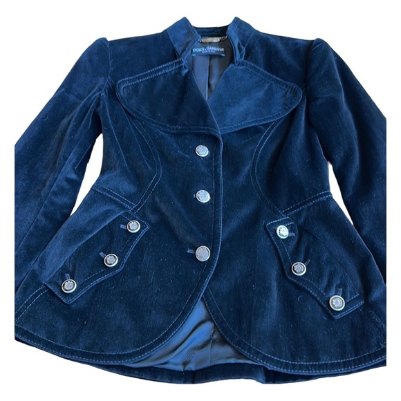 DOLCE & GABBANA vintage black velvet jacket, size 42EU, VGC - Picture 8 of 14